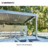 Warren 10x10 outdoor pergola with aluminum alloy flat top